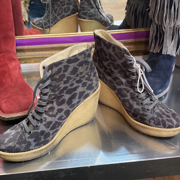 Stella McCartney Shoes - Stella McCartney leopard platform wedge boots 40